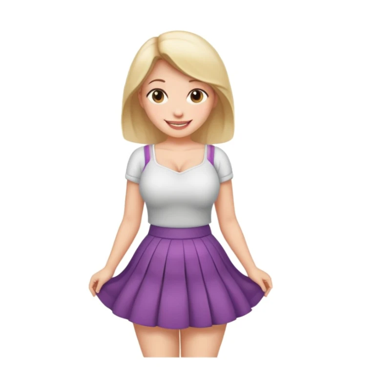 Girl in skirt with big breasts  sticker