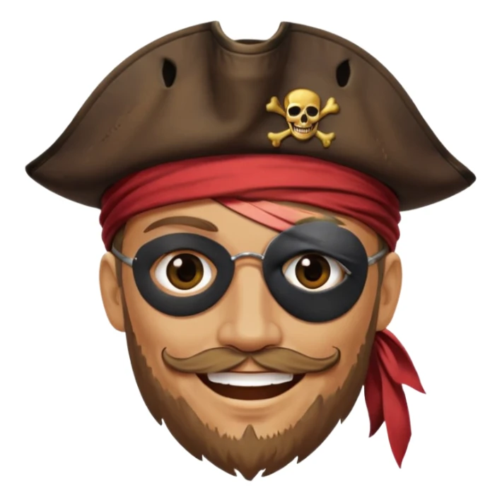 pirate with eyepatch and not showing eyes sticker