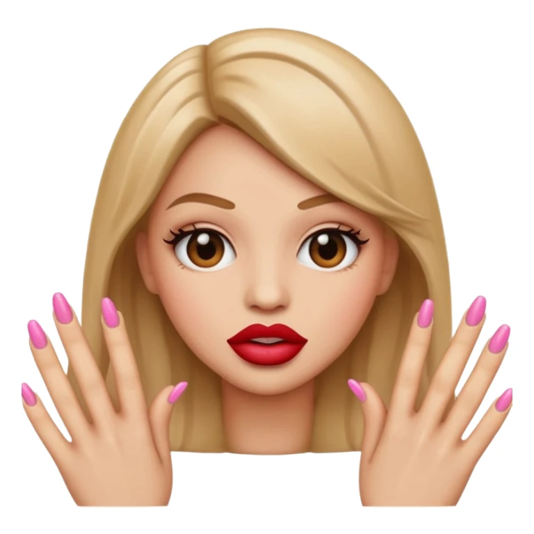 Emoji with big lips and material girl nails sticker