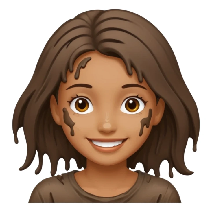 girl with mud on her sticker