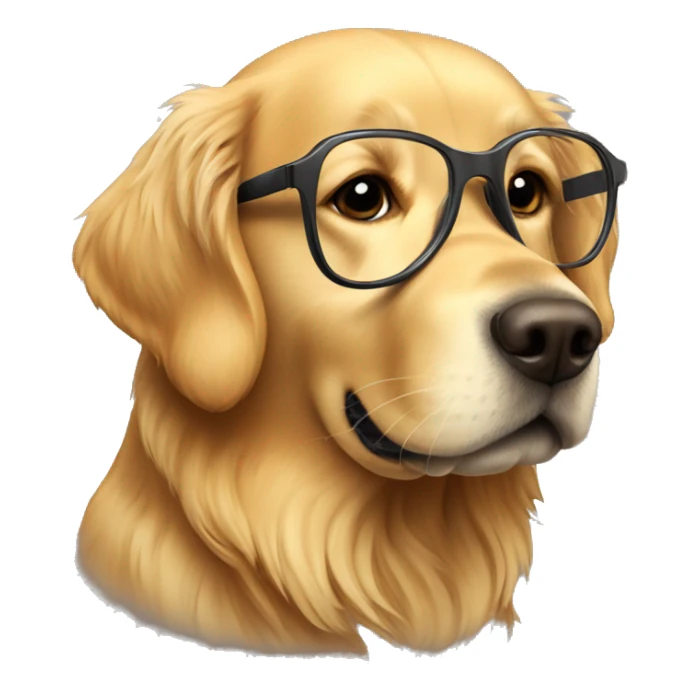 Golden retriever with glasses sticker