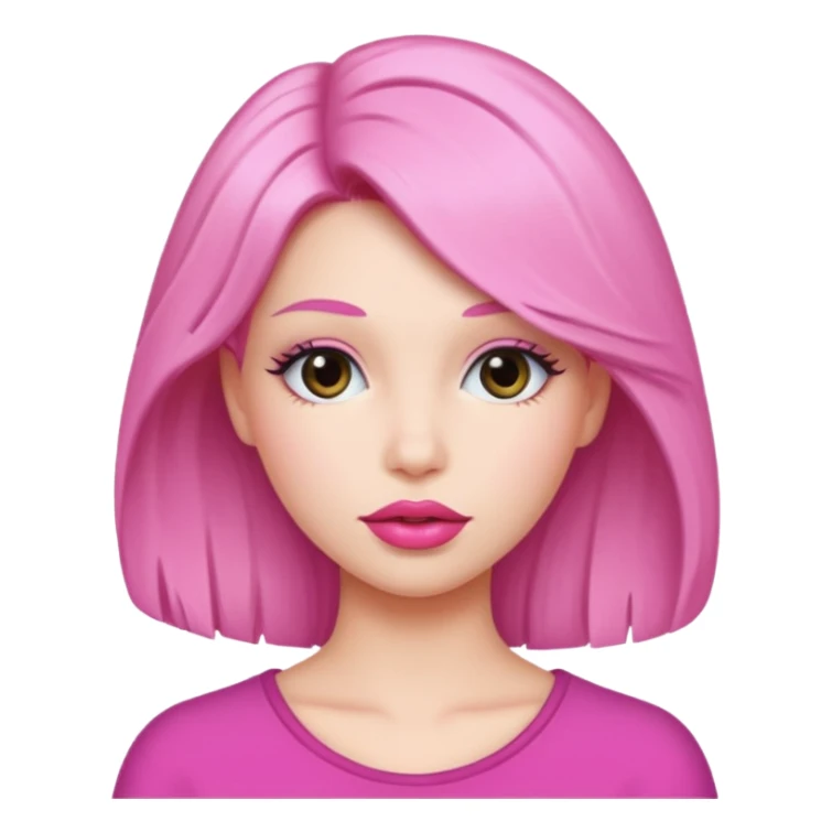 woman Pink lips, deifferent hair sticker