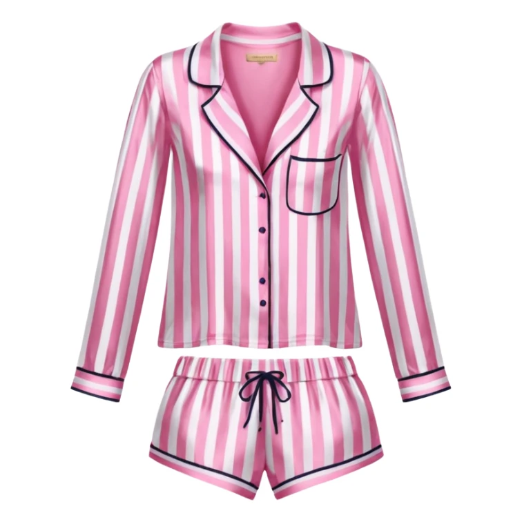 Striped pink and white silk Victoria’s Secret pajama set sticker