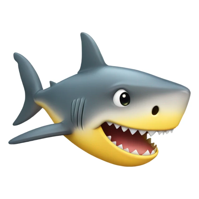Cute smiling shark in yellow color  sticker