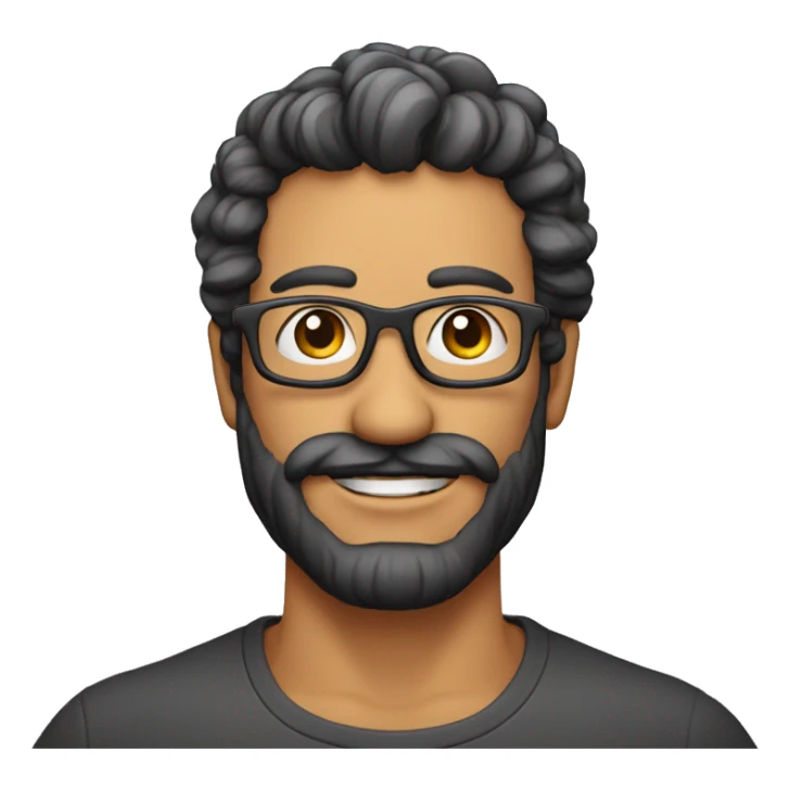 Homem de 40 anos sem barba usando óculos e com cabelos ondulados sticker