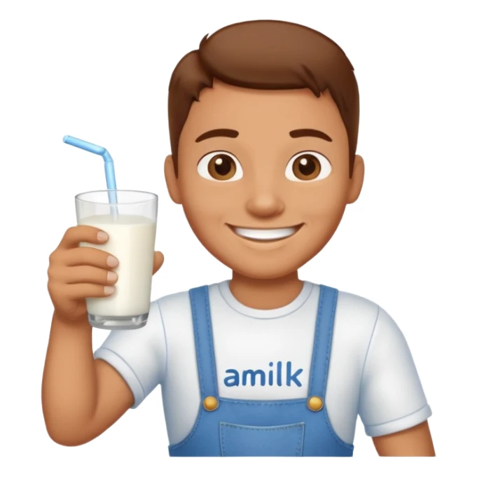 carton style character with ''AMILK'' written on them sticker