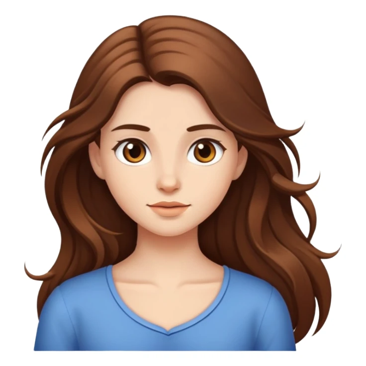 Girl with long hair head sticker