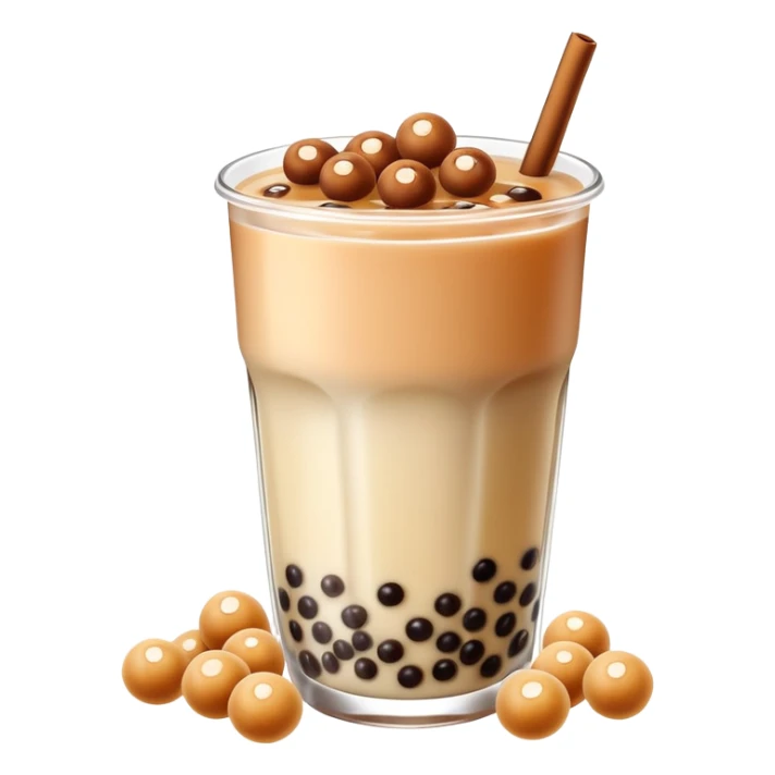 Chinese brown sugar milk tea with boba pearls sticker