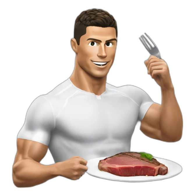 cristiano ronaldo qui mange un steak sticker