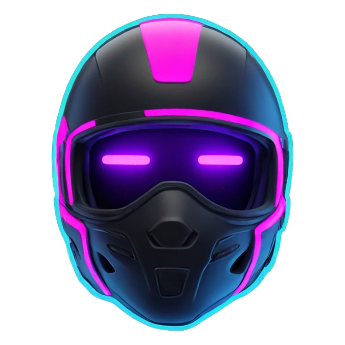 Motorcycle helmet in neon style sticker