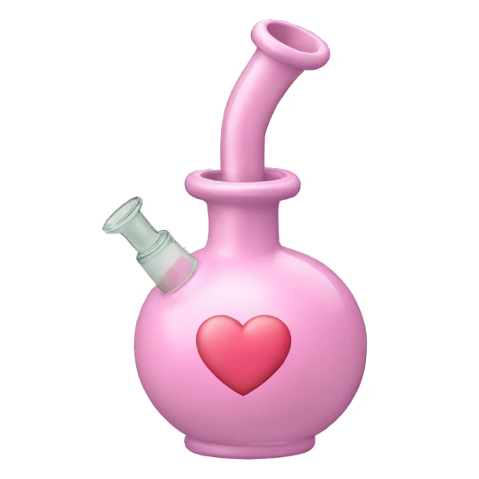 Pastel pink bong with heart bowl sticker