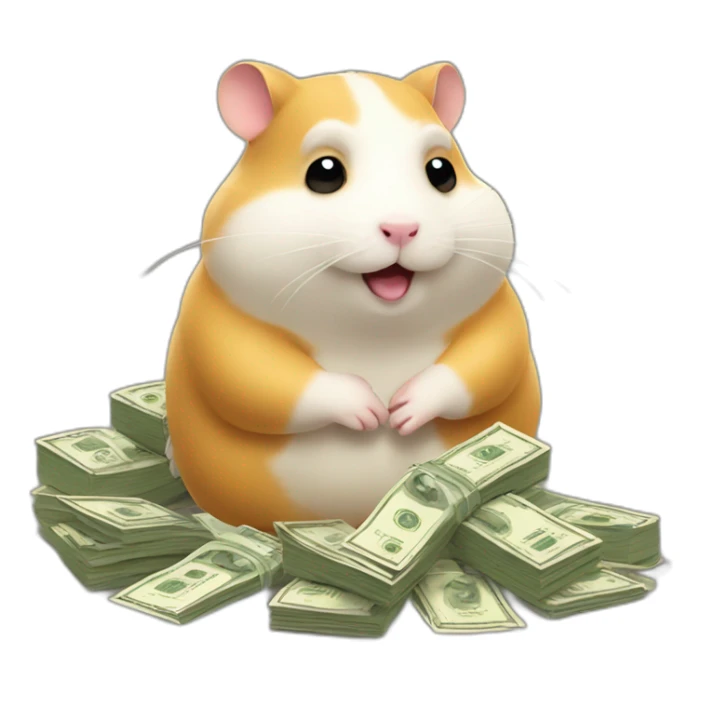 Fat hamster giving a lot of money sticker