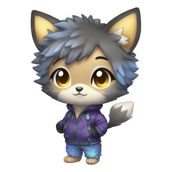  High quality Cute Cool Kawaii edgy Pretty Chibi Fur-Sona Shiny Colorful Sparkly Fakemon Full Body sticker