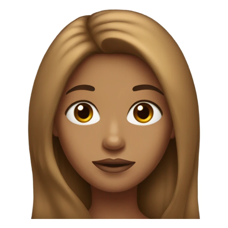 Brown long haired girl with black eyes and full lips sticker