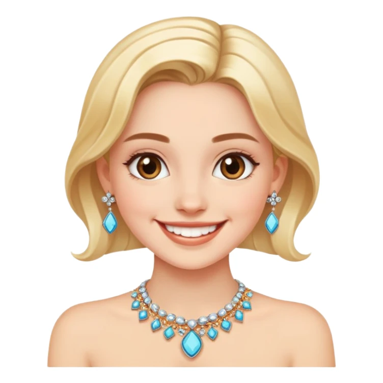 smiling girl with jewelry sticker