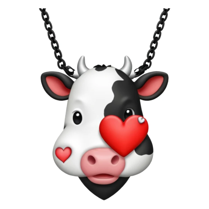 i need combination of this two emojis for making a neckless ❤️🐮  sticker