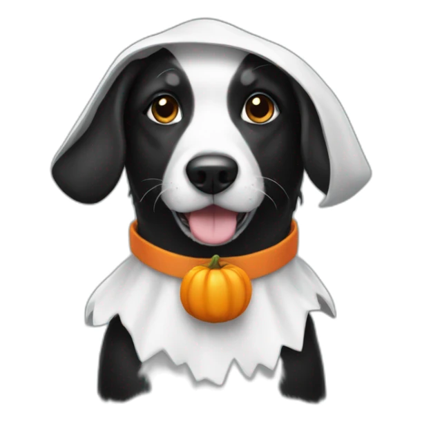 Black and white Dog in Halloween costume sticker