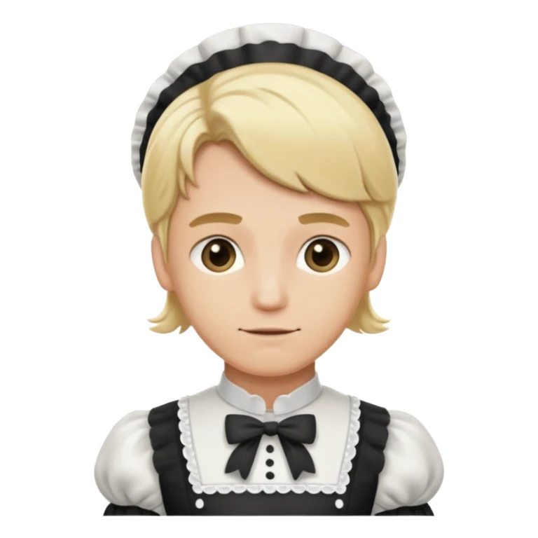 Blonde man with maid dress sticker