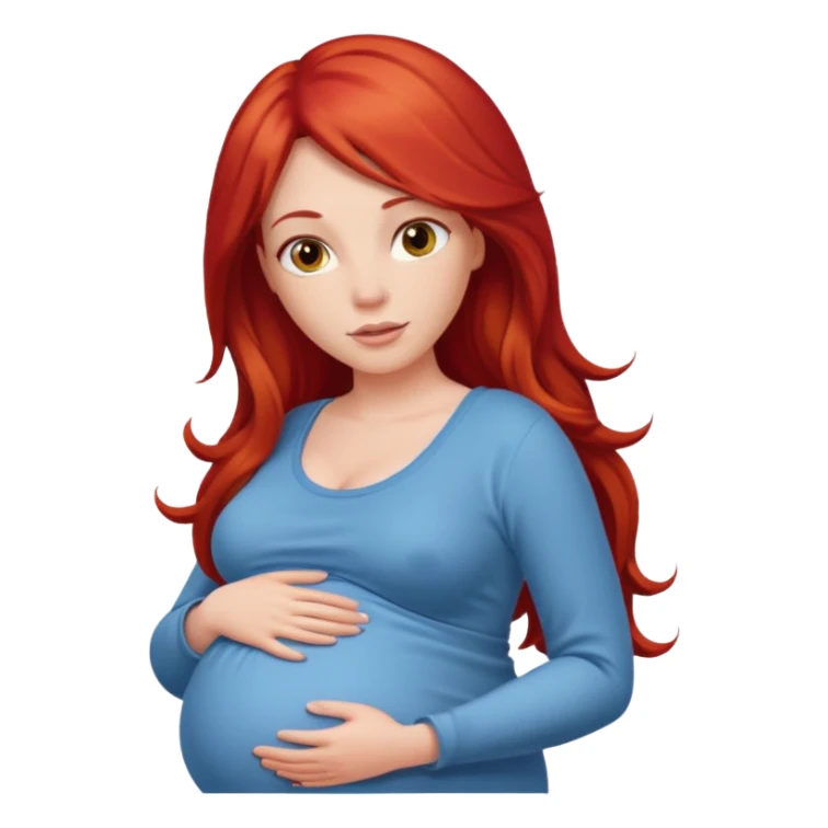 Pregnant woman with red hair  sticker