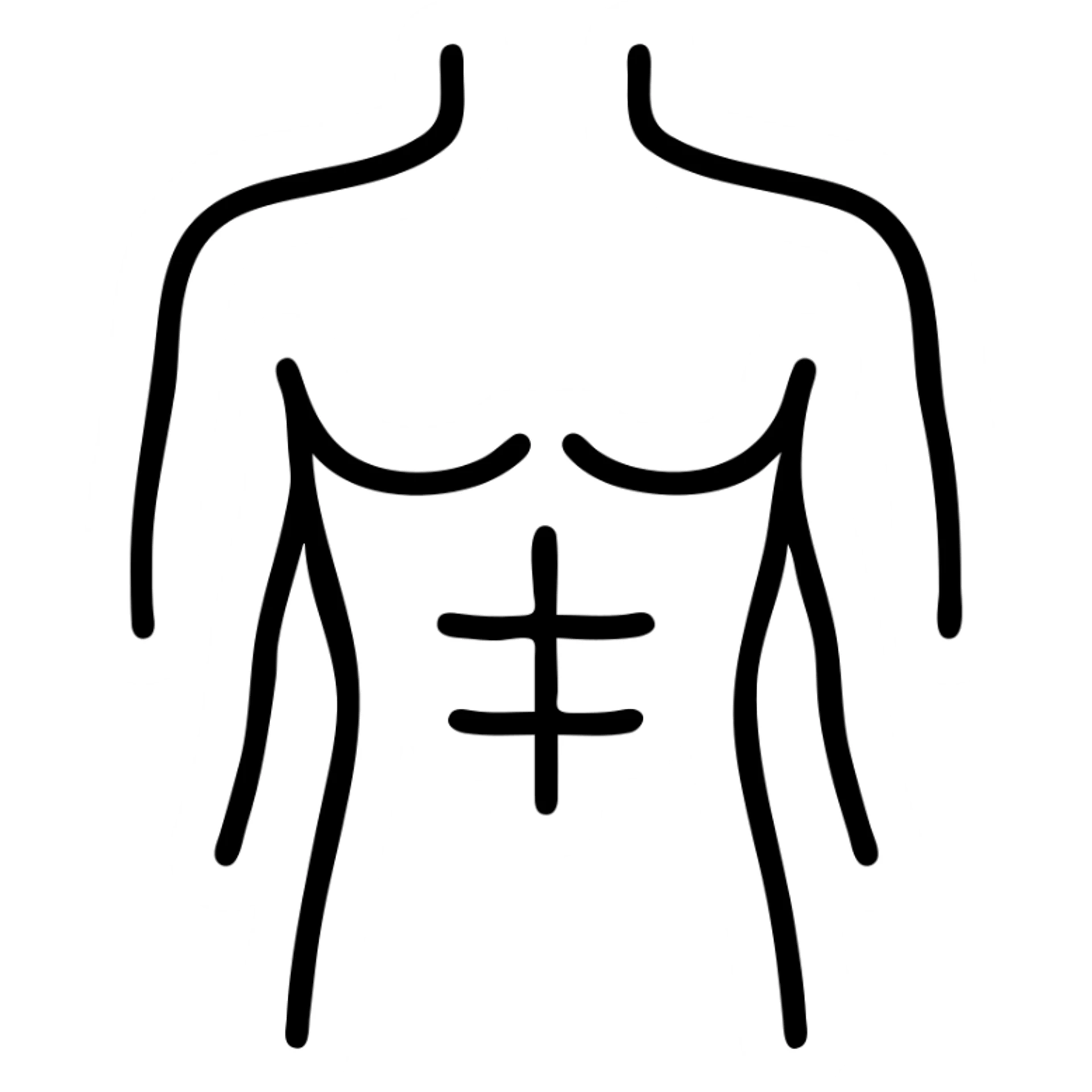 lean and toned body, icon style, clear outline, modern and professional look sticker