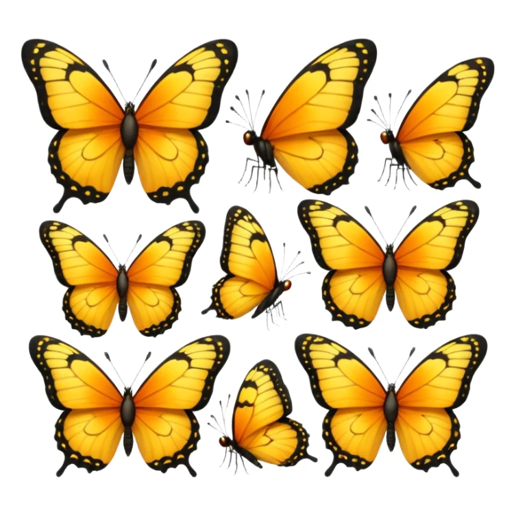 butterfly life cycle yellow colour sticker