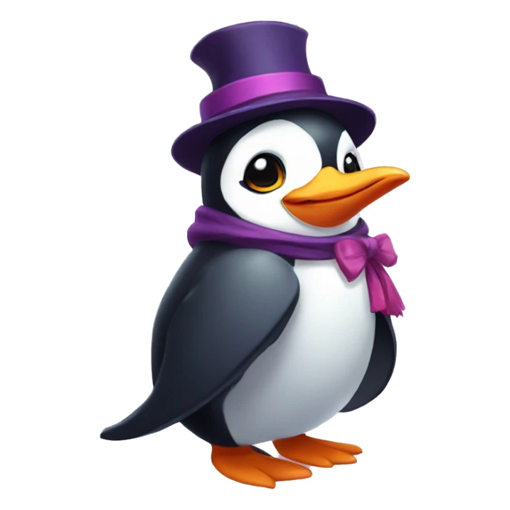 penguin mage cute little in love sticker