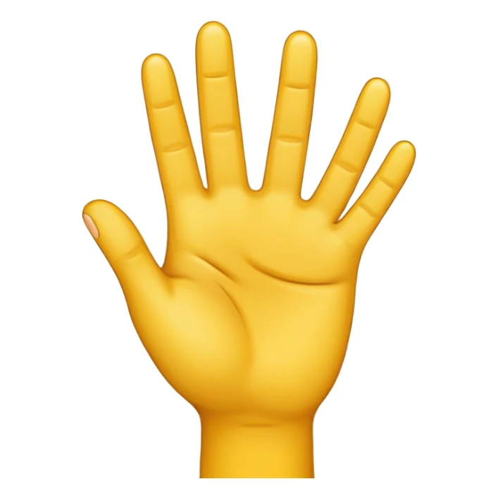 yellow emoji hand holding up 4 fingers sticker
