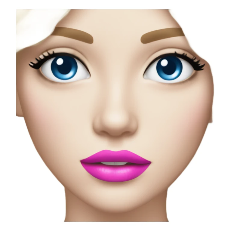 Hot girly pale blonde with blue eyes and pink lips wearing Chanel sticker