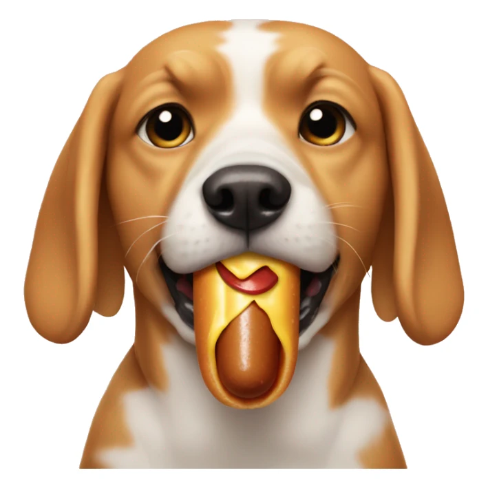 Dog eat hotdog sticker