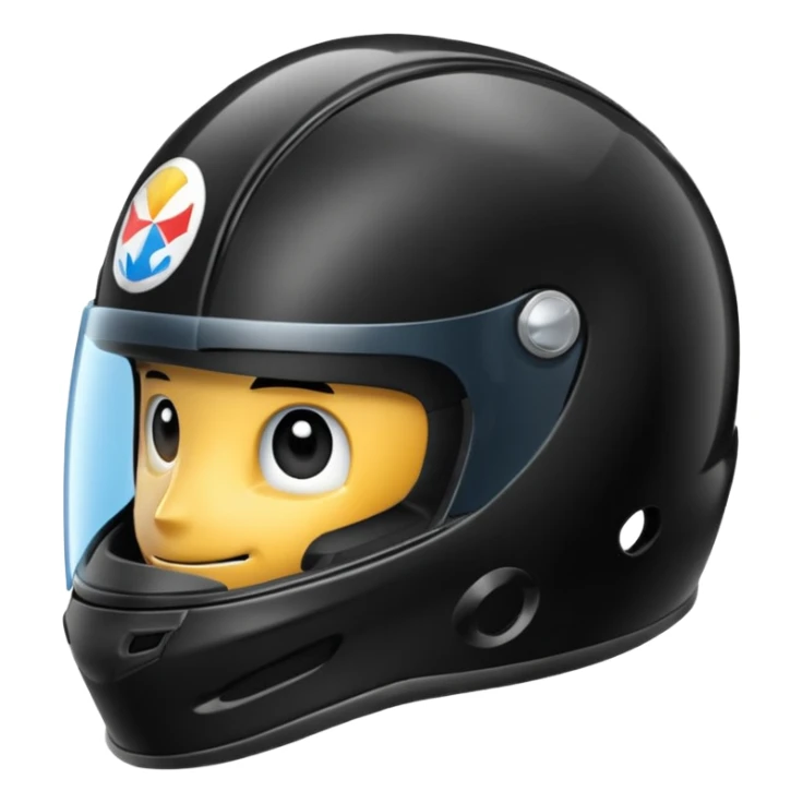 Casco de autos de carreras de color negro sticker