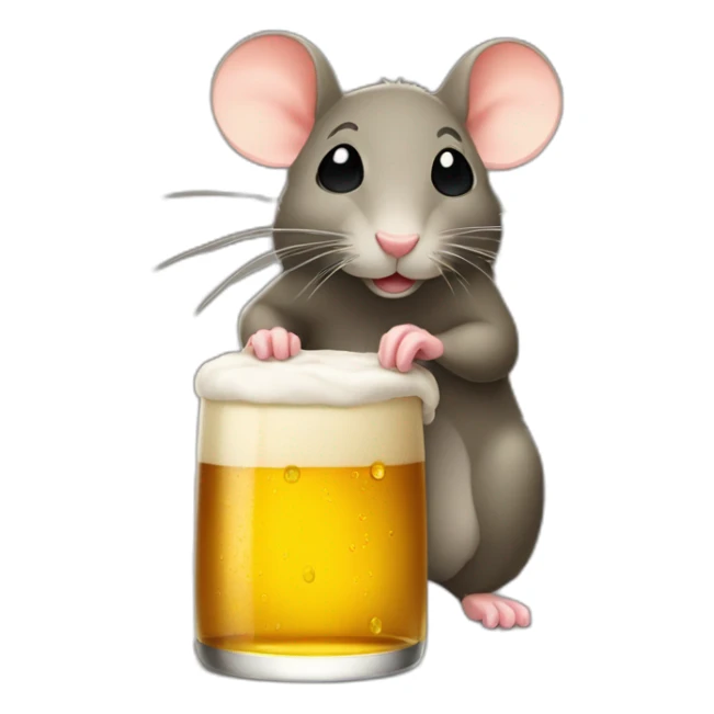 une souris buvant une bière sticker