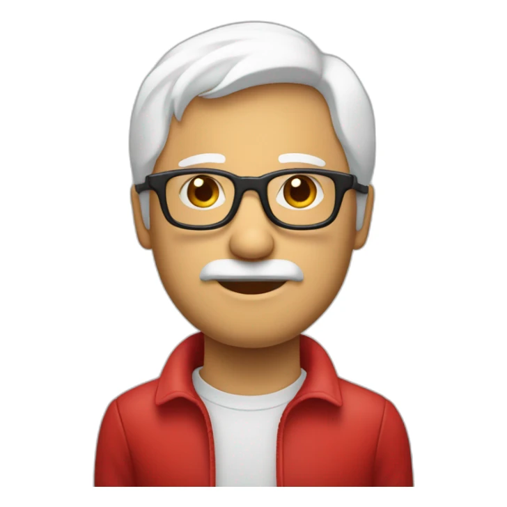 Cara Hombre blanco pelo canoso ,gafas rojas sticker