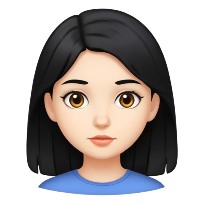 Girl with medium black hair  sticker