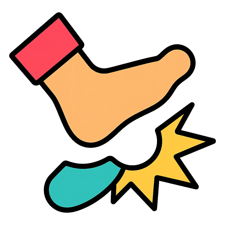 foot kicking icon sticker