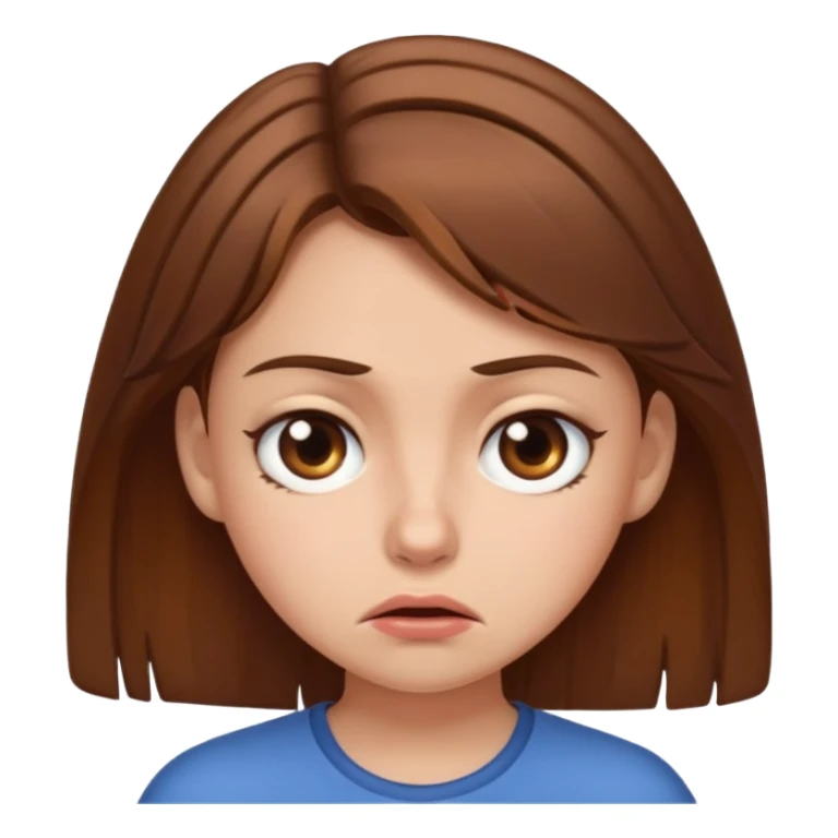 Very Disgusted emoji girl with brown hair sticker