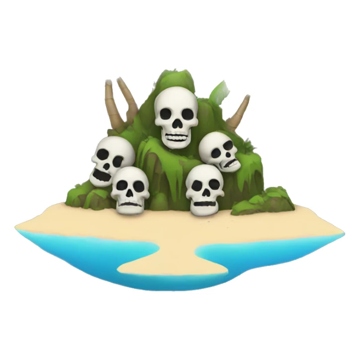an island made out of skeleton heads sticker