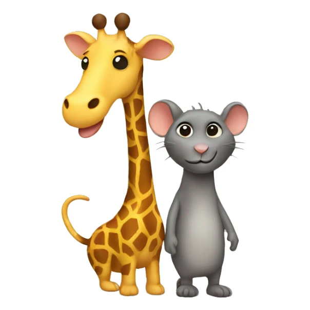 Rat and giraffe best friends  sticker
