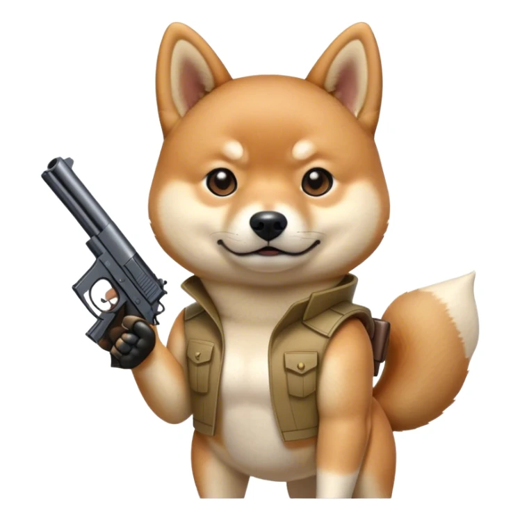 NAME OF SHIBOBA WITH GUN  sticker