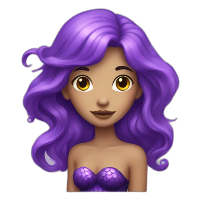 beautiful radioactive mermaid with purple hair sticker