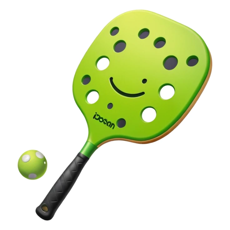 pickleball emoji, simple, bright, paddle and ball crossed sticker