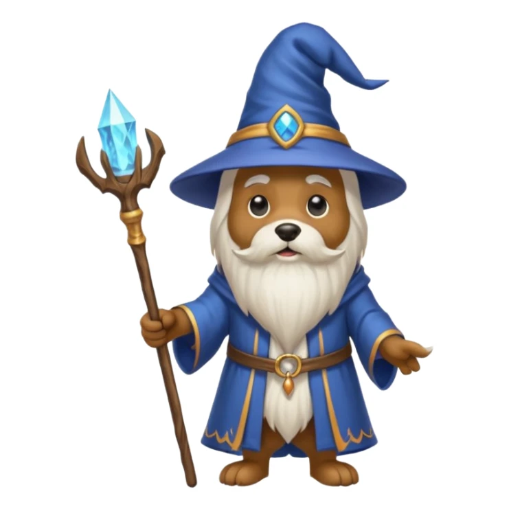 Dog wizard sticker