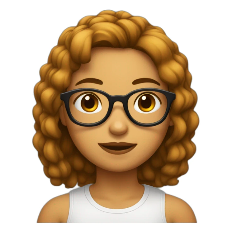 Chica pelo corto y marrón con gafas sticker