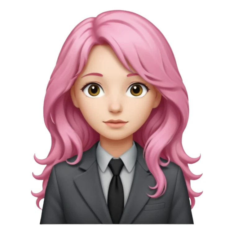 long wavy and pink haired woman with tie and blazer sticker