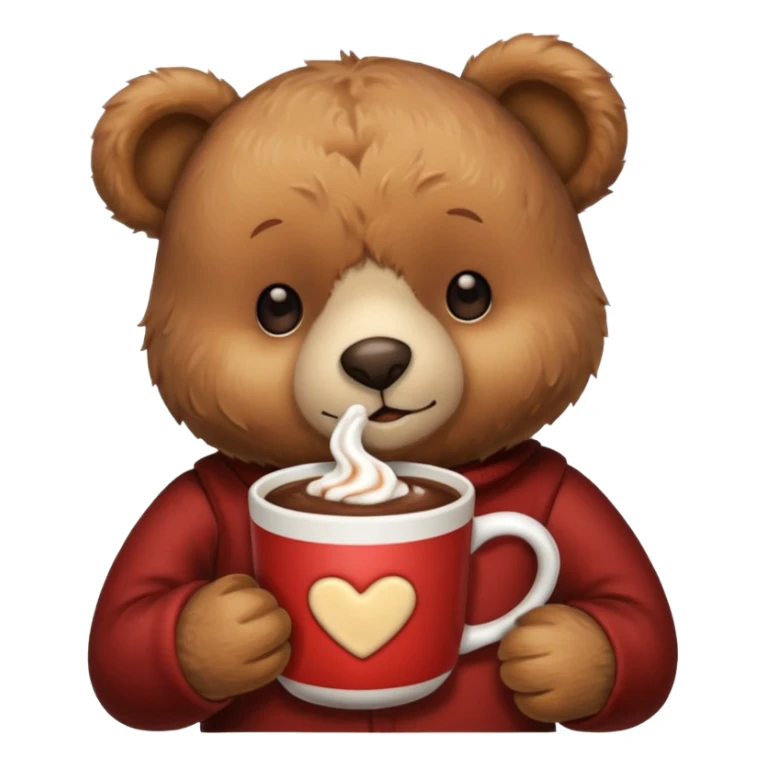 Teddy bear holding cup of hot chocolate  sticker