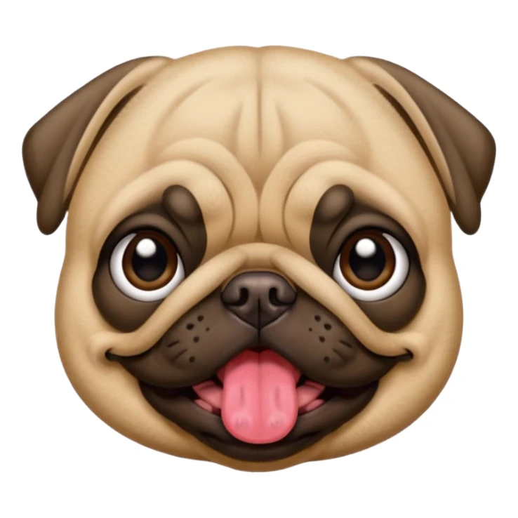 Pug with tongue sticker