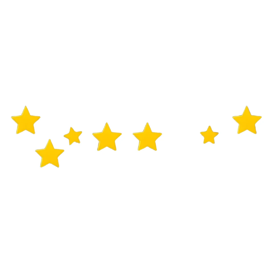 5 golden stars rating, perfect score sticker
