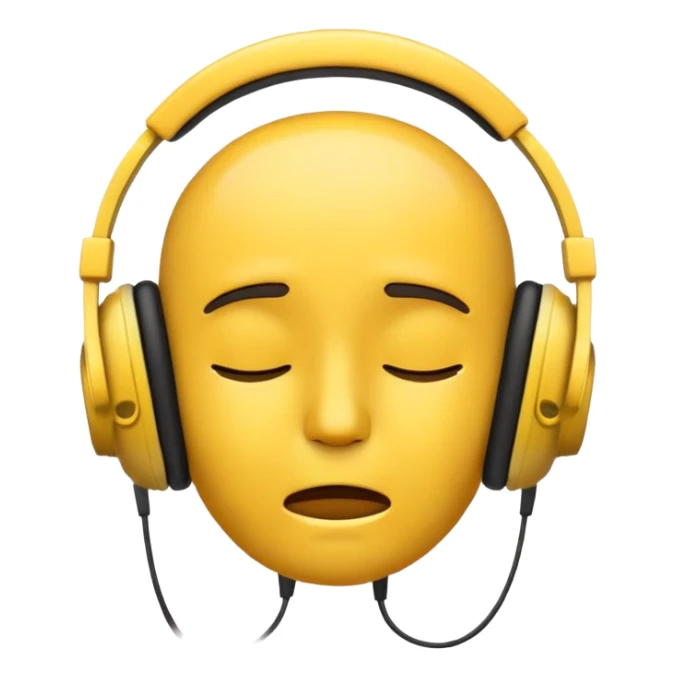 Emoji listening to music with sick face  sticker