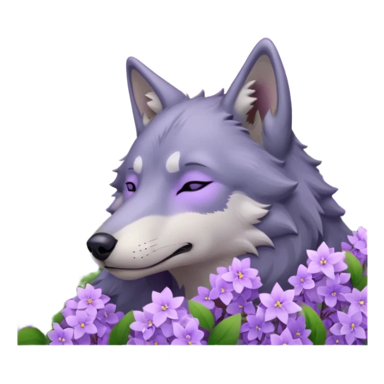 A wolf of winterfell from game of thrones sleeping under lilac stars sticker