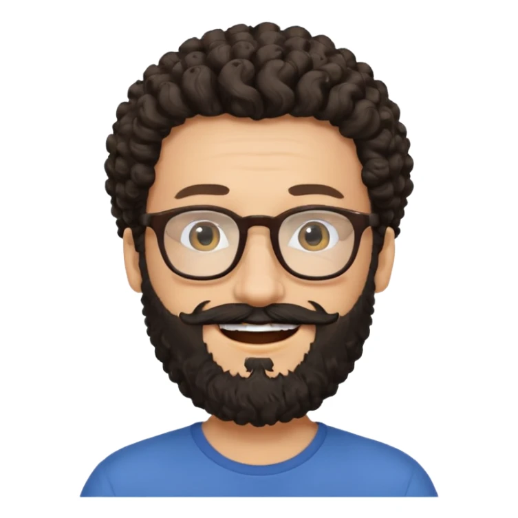 white man with glasses and curly black beard sticker