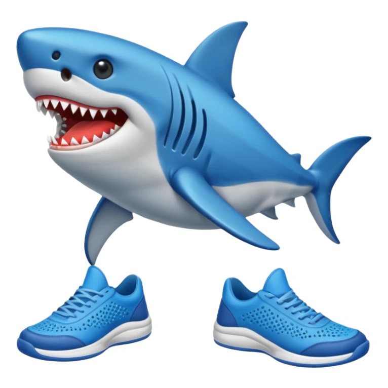 Tiburón con zapatos tenis azules sticker